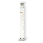 Measuring Cylinder With Plastic Stopper, Class A, Amber Graduation 100 ml