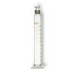 Measuring Cylinder With Glass Stopper, Class A, Amber Graduation 100 ml