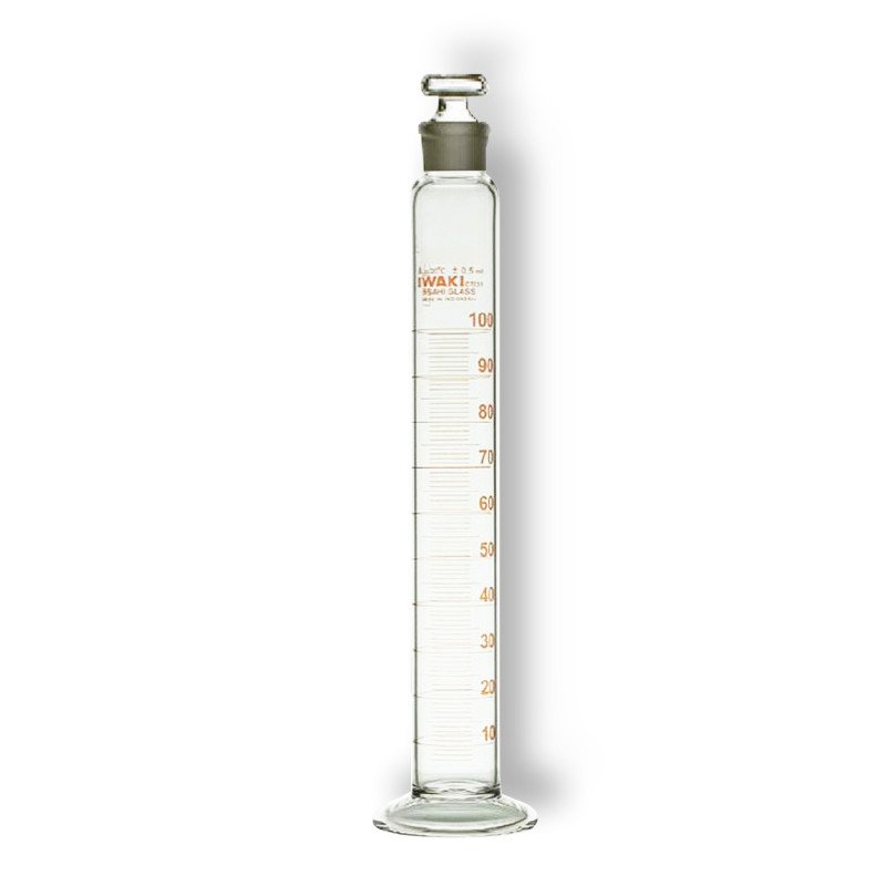 Measuring Cylinder With Glass Stopper, Class A, Amber Graduation 100 ml
