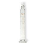 Measuring Cylinder With Plastic Stopper, Class A, Amber Graduation 50 ml