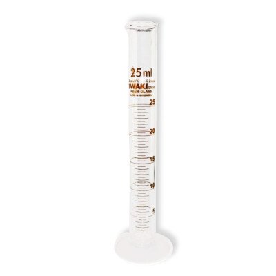 Measuring Cylinder, Class A, Amber Graduation, 25 ml