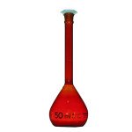 Volumetric Flask, With Plastic Stopper, Coating Amber, Class A, 50 ml